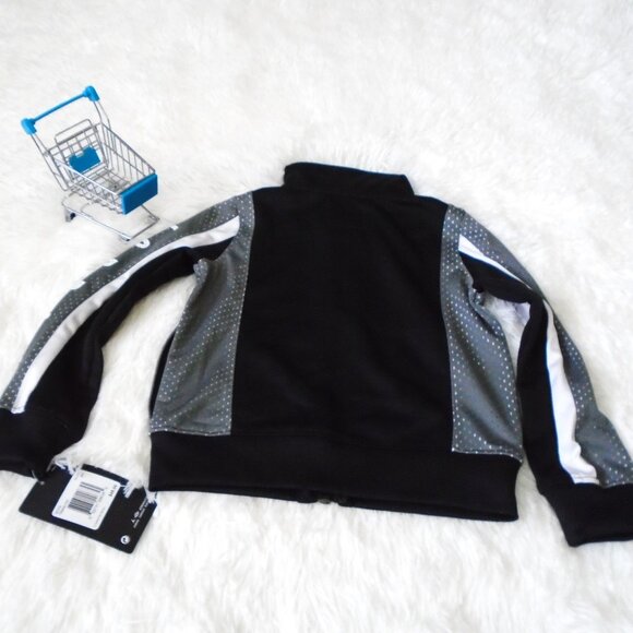 Jordan Black Colorblock Full Zip Track Jacket Black 2T Boys - Picture 2 of 14